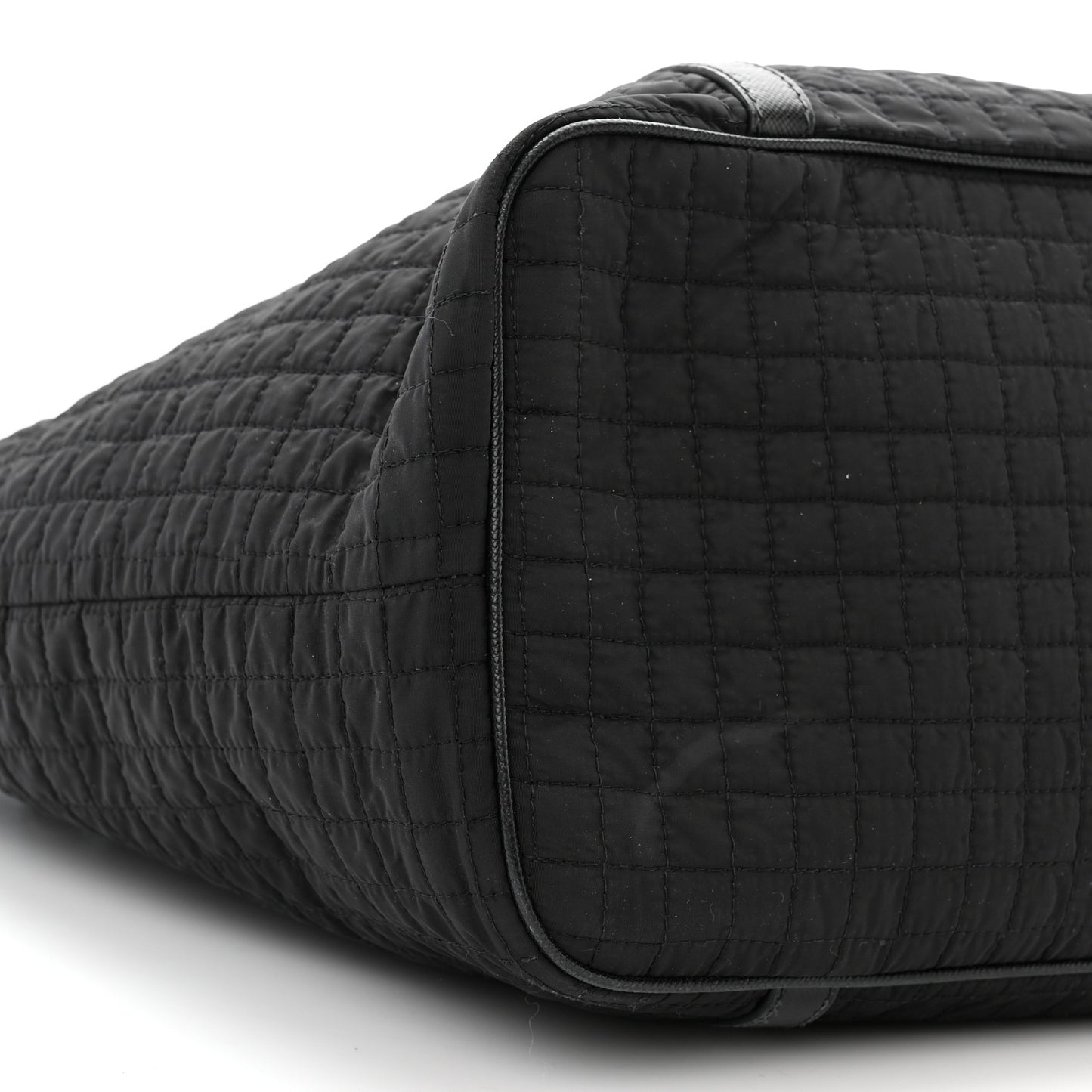 Nylon Tessuto Quilted Shoulder Bag Black