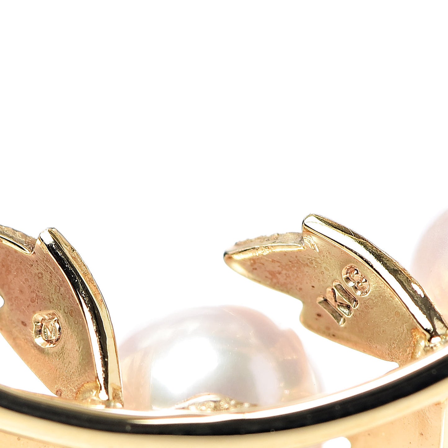 18K Yellow Gold Akoya Pearl 5.5-6mm Wreath Pin Brooch