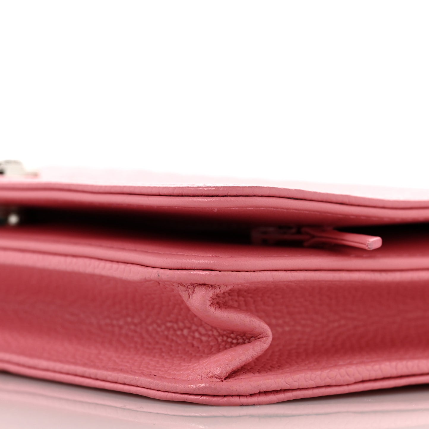 Caviar Chevron Quilted Boy Wallet On Chain WOC Pink
