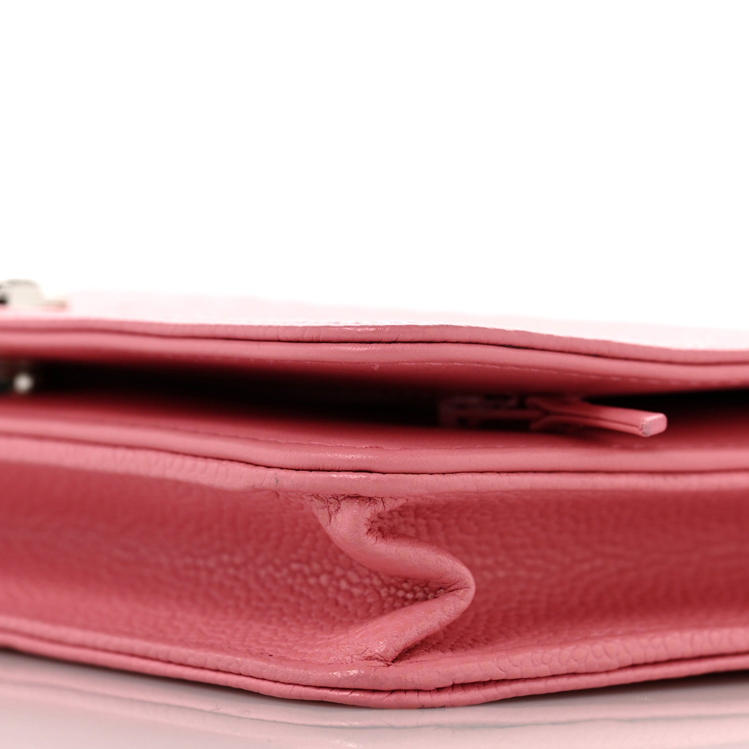 Chanel Caviar Chevron Quilted Boy Wallet On Chain WOC Pink 9 of 10