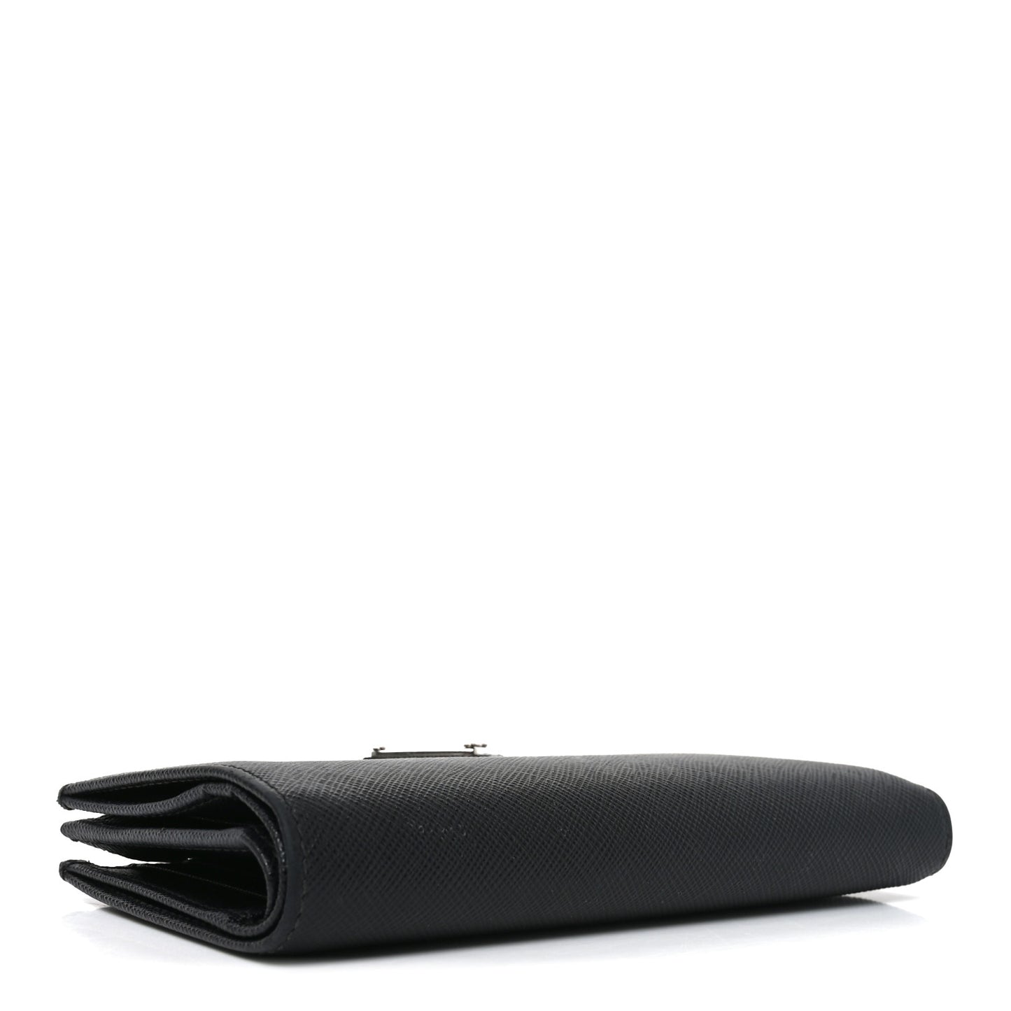 Saffiano Triangle Continental Zip Wallet Black
