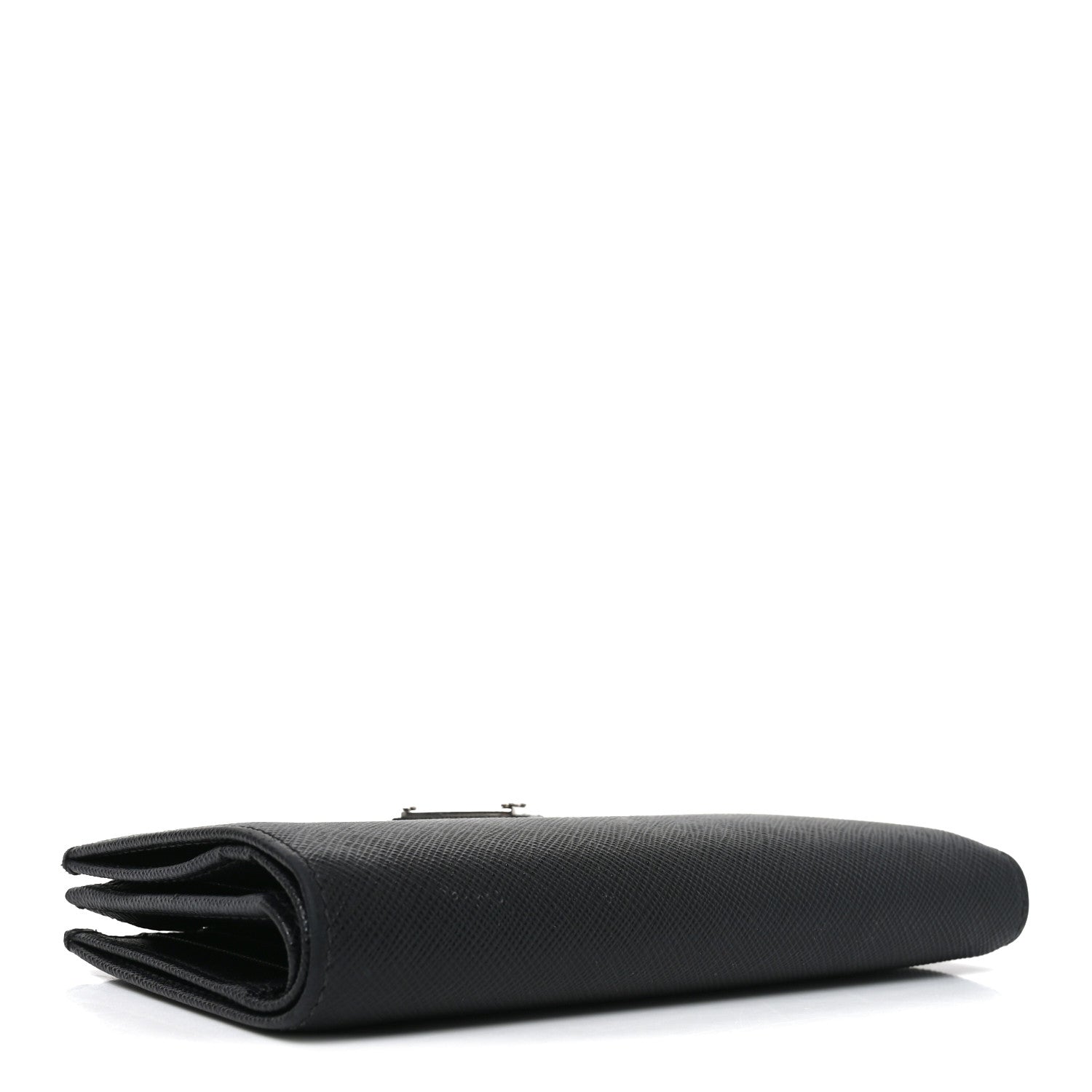 Prada Saffiano Triangle Continental Zip Wallet Black 4 of 8
