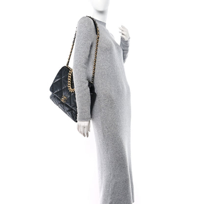 Chanel Goatskin Quilted Maxi Chanel 19 Flap Black 2 of 11