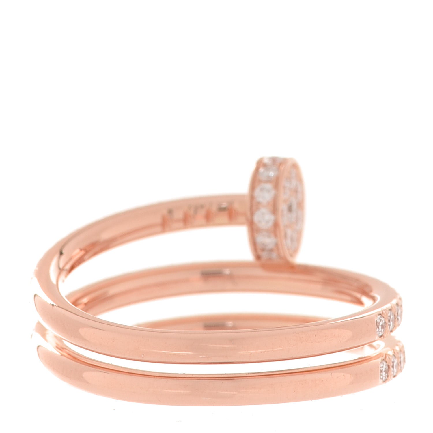 Cartier 18K Pink Gold Diamond Double Juste Un Clou Paved Ring 52 6 3 of 5