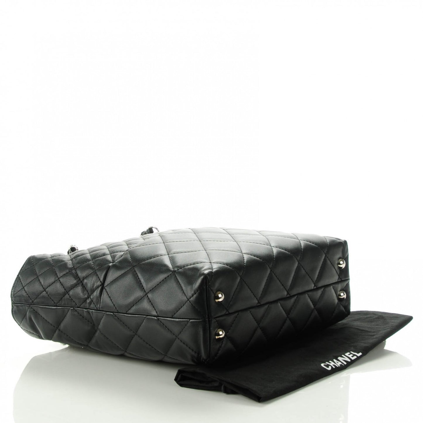 Calfskin Quilted In the Business North South Tote Black