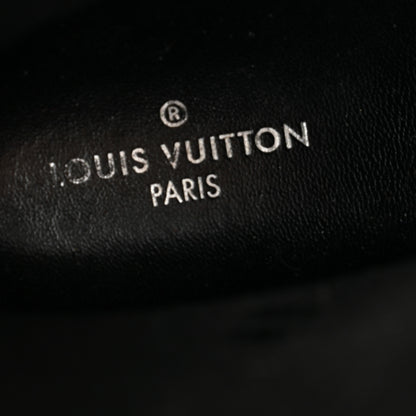 Louis Vuitton Rubber Embossed Monogram Drops Flat Half Boots 39 Black 5 of 10