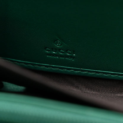 Gucci Calfskin Matelasse GG Marmont Zip Around Wallet Emerald Green 6 of 7