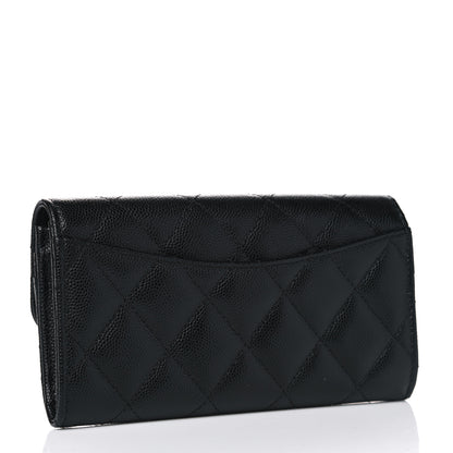 Chanel Caviar Quilted Medium Gusset Flap Wallet Black 2 of 4