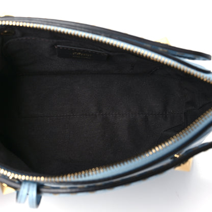 Fendi Vitello King Logo Embossed Mini By The Way Boston Bag Azzurro Baby 4 of 9