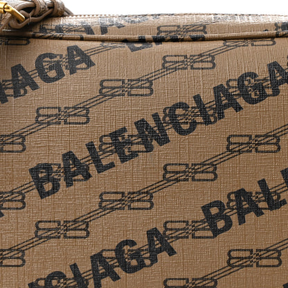 Balenciaga Coated Canvas BB Monogram Allover Logo Medium Signature Camera Bag Beige Brown Black 8 of 13