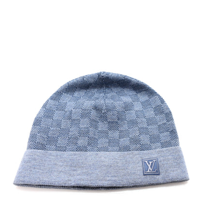 Louis Vuitton Wool Petit Damier Hat NM Light Blue 1 of 5