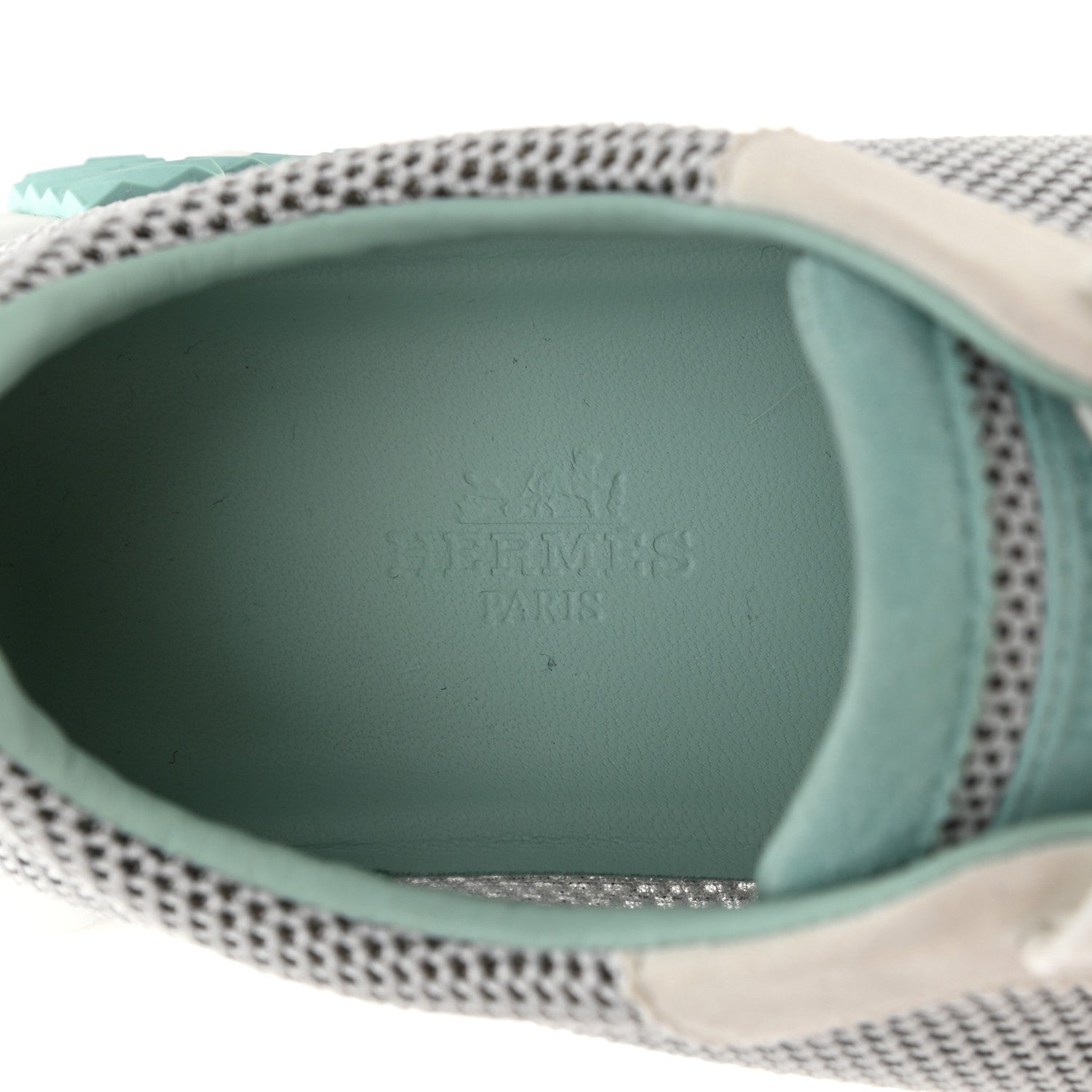 Hermes Air Mesh Suede Goatskin Bouncing Sneakers 36 Vert D'Eau 6 of 6