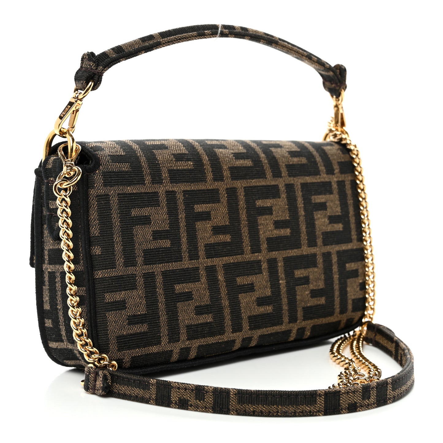 Fabric Jacquard FF 1974 Mini Baguette Tobacco Moro Black