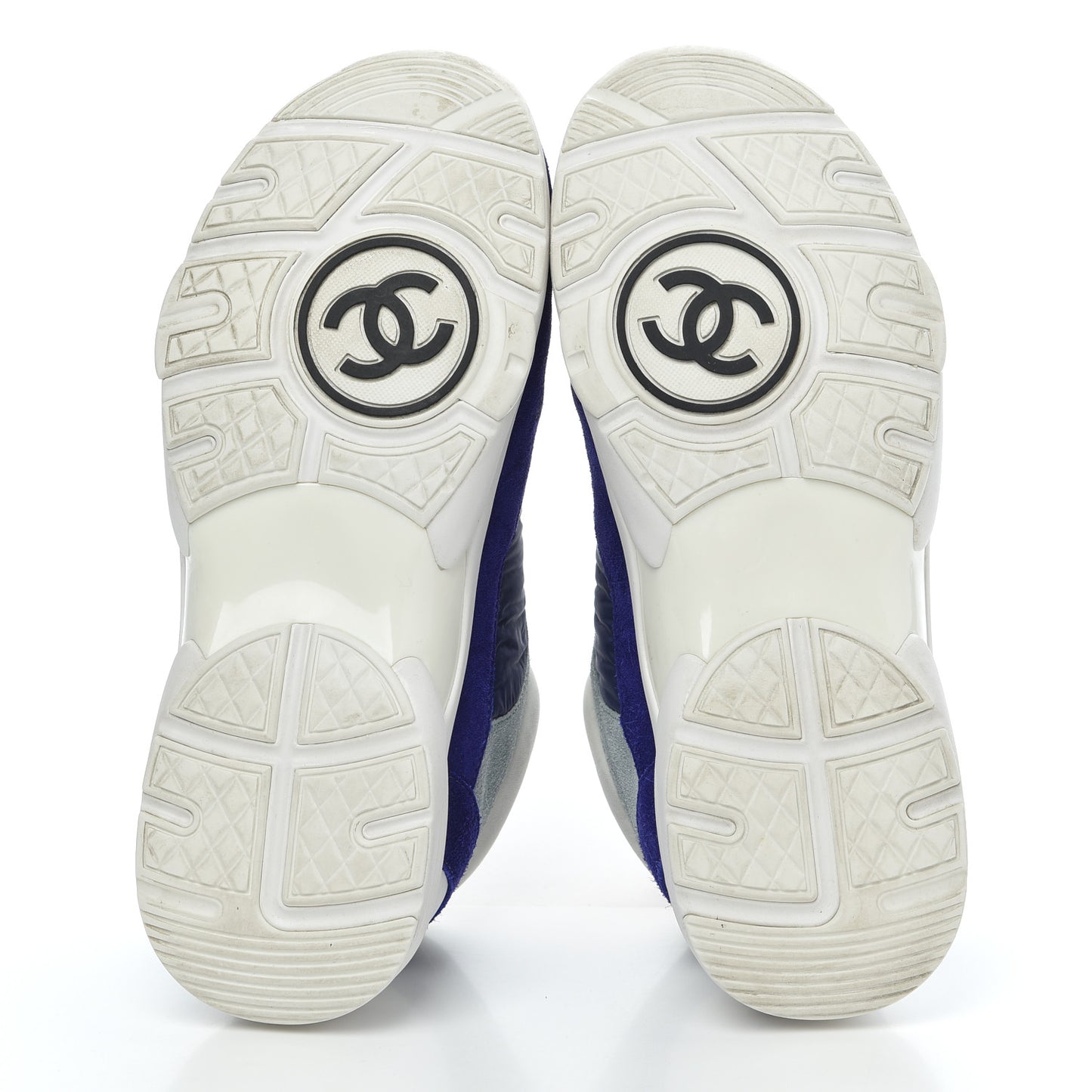 Nylon Lambskin Suede Calfskin Womens Logo Sneakers 39 Blue Coral