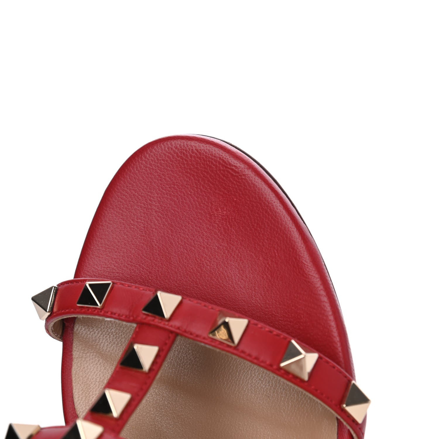 Valentino Garavani Calfskin Rockstud 60mm Caged Slide Sandals 37 Rosso Valentino 9 of 14