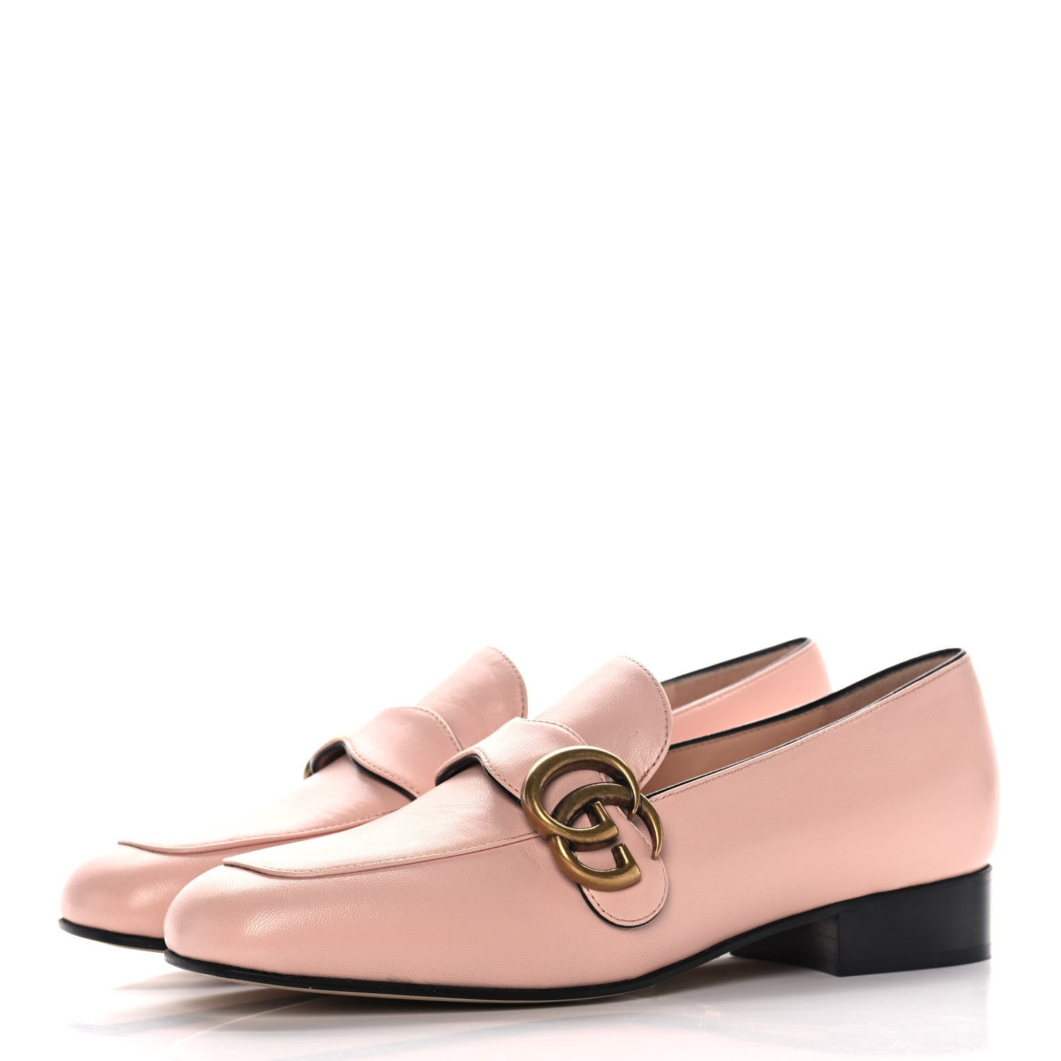 Gucci Malaga Kid Womens GG Marmont Loafers 35 Perfect Pink 3 of 10