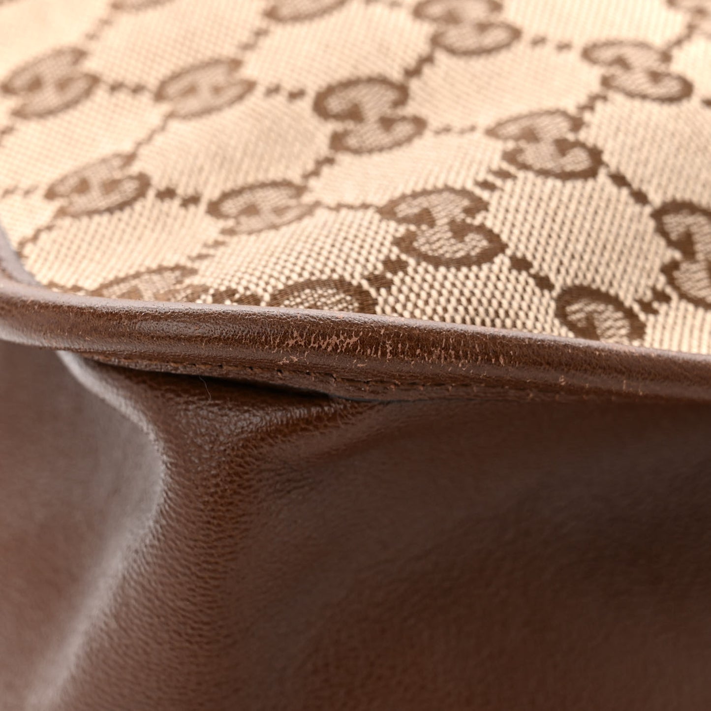 Monogram Horsebit 1955 Tote Bag Beige Brown Sugar