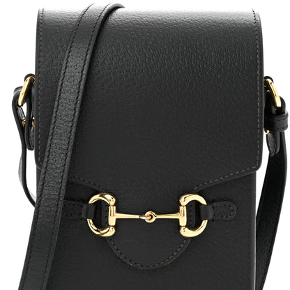 Gucci Dollar Calfskin Vertical Horsebit 1955 Crossbody Bag Black 8 of 11