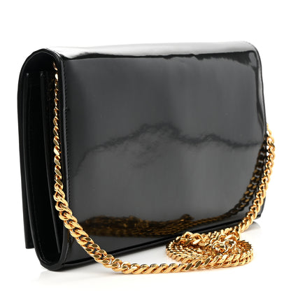 Saint Laurent Patent Calfskin Monogram Kate Wallet On Chain Black 4 of 10