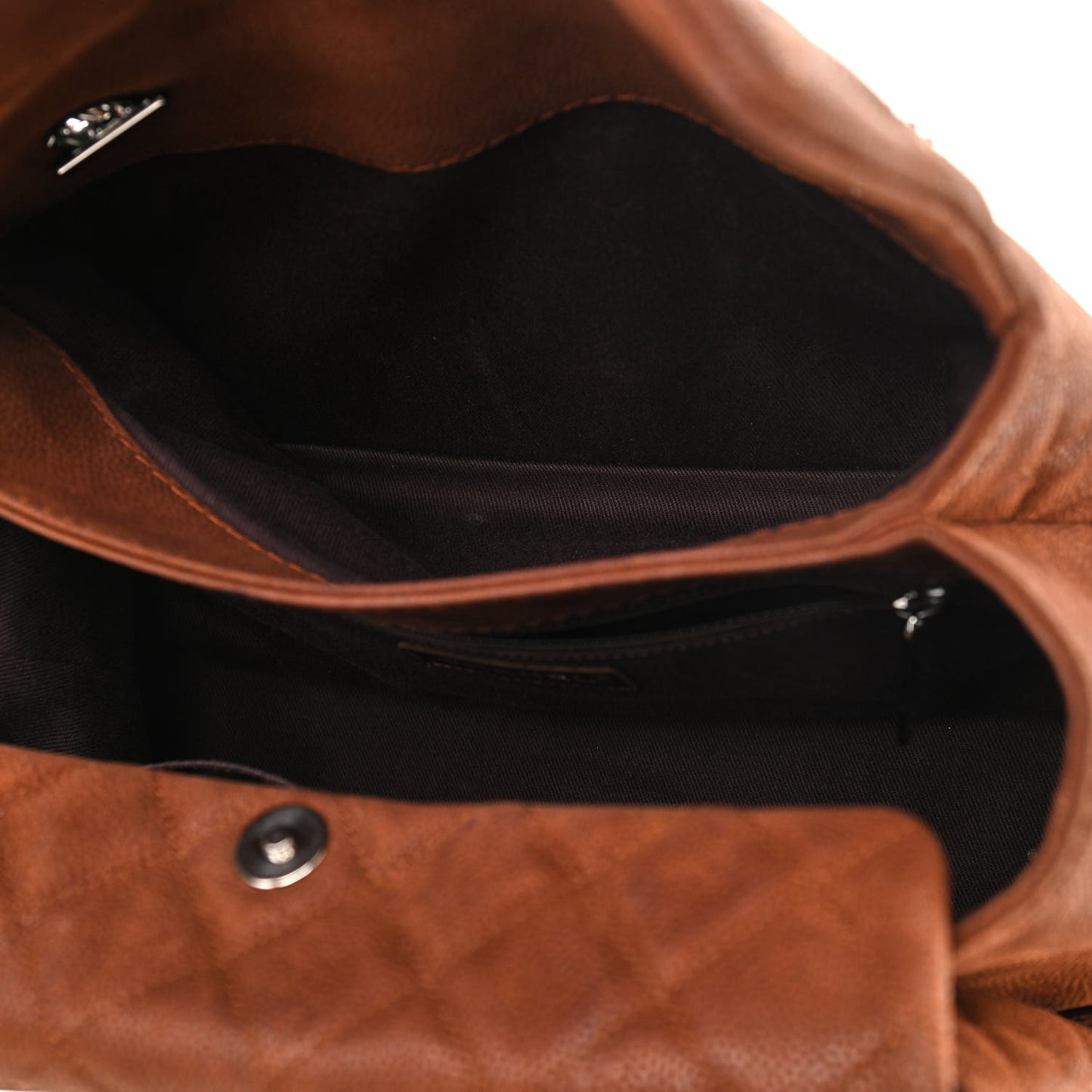 Iridescent Caviar Quilted Lady Pearly Tote Brown