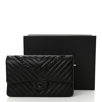 Chanel Lambskin Chevron Quilted Medium Double Flap So Black 13 of 13