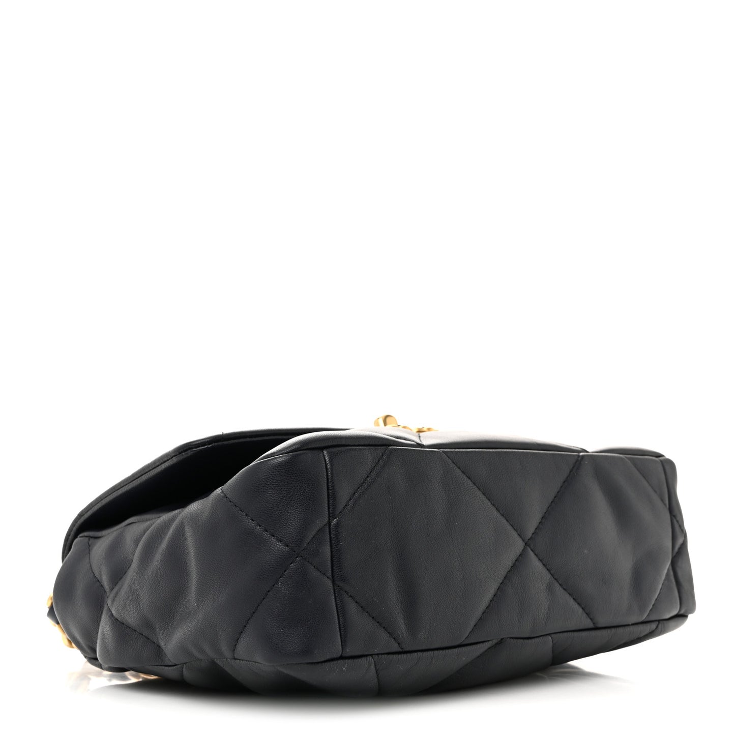 Goatskin Quilted Medium Chanel 19 Flap Navy Blue