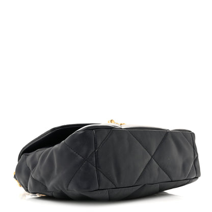 Chanel Goatskin Quilted Medium Chanel 19 Flap Navy Blue 4 of 11