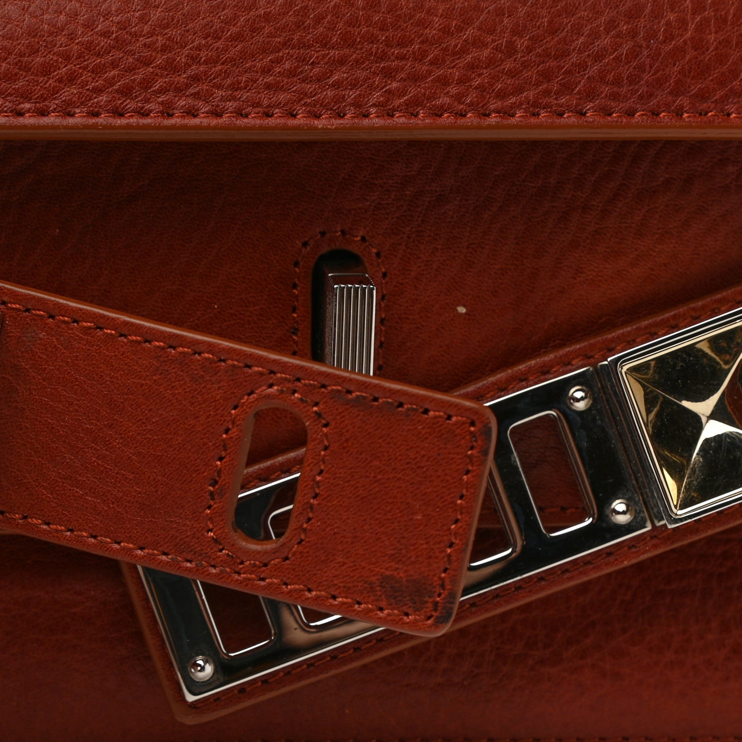 Calfskin Mini PS11 Classic Shoulder Bag Saddle