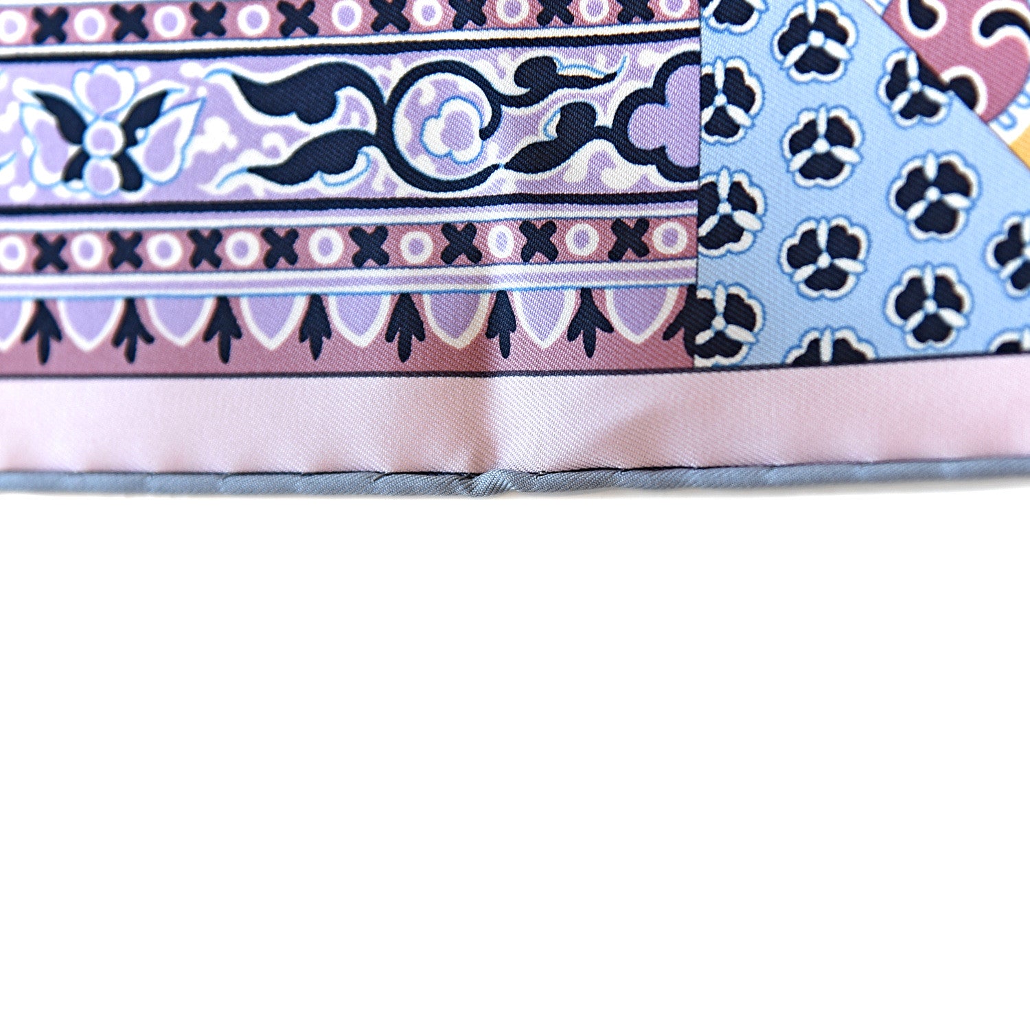 Hermes Silk L'Art du Sarasa Scarf 90 Rose Pale Gris Perle Mauve 7 of 7