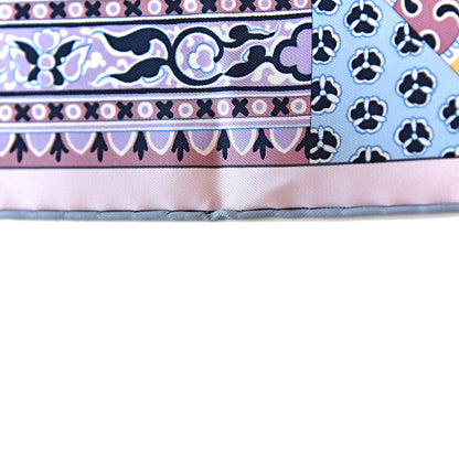 Hermes Silk L'Art du Sarasa Scarf 90 Rose Pale Gris Perle Mauve 7 of 7