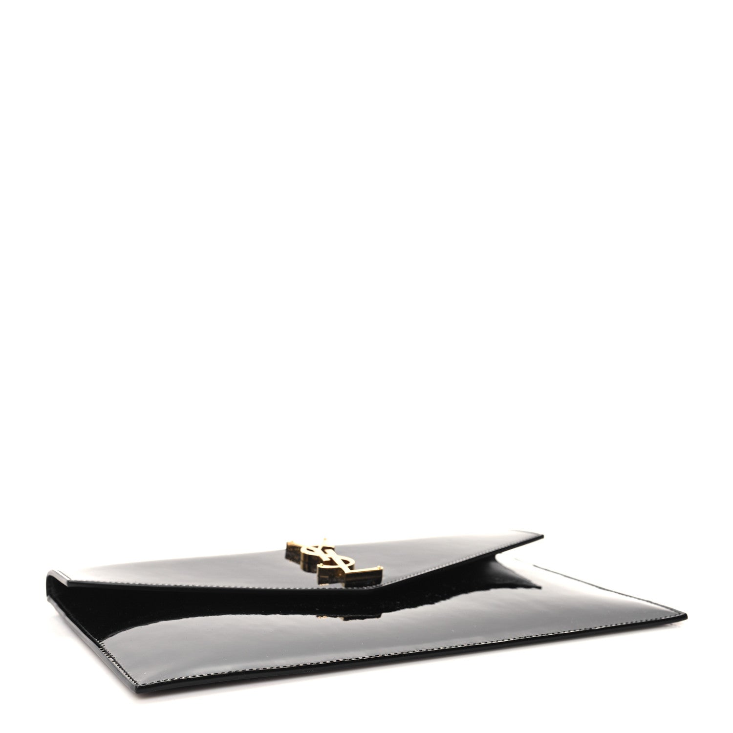 Saint Laurent Patent Calfskin Monogram Uptown Clutch Black 4 of 11