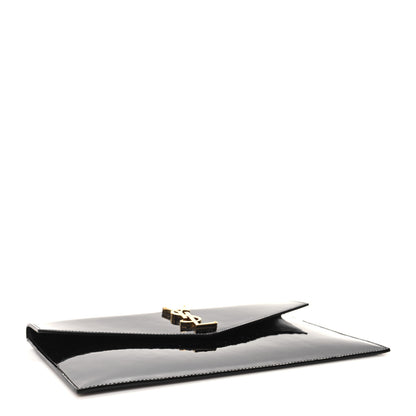 Saint Laurent Patent Calfskin Monogram Uptown Clutch Black 4 of 11