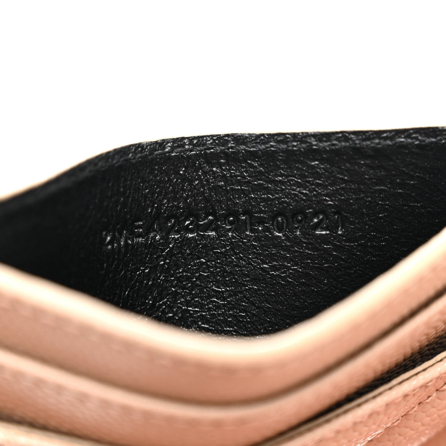 Saint Laurent Grain De Poudre Matelasse Chevron Monogram Credit Card Case Dark Beige 7 of 8