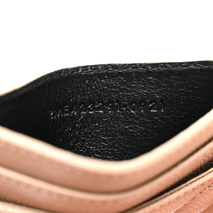 Saint Laurent Grain De Poudre Matelasse Chevron Monogram Credit Card Case Dark Beige 7 of 8