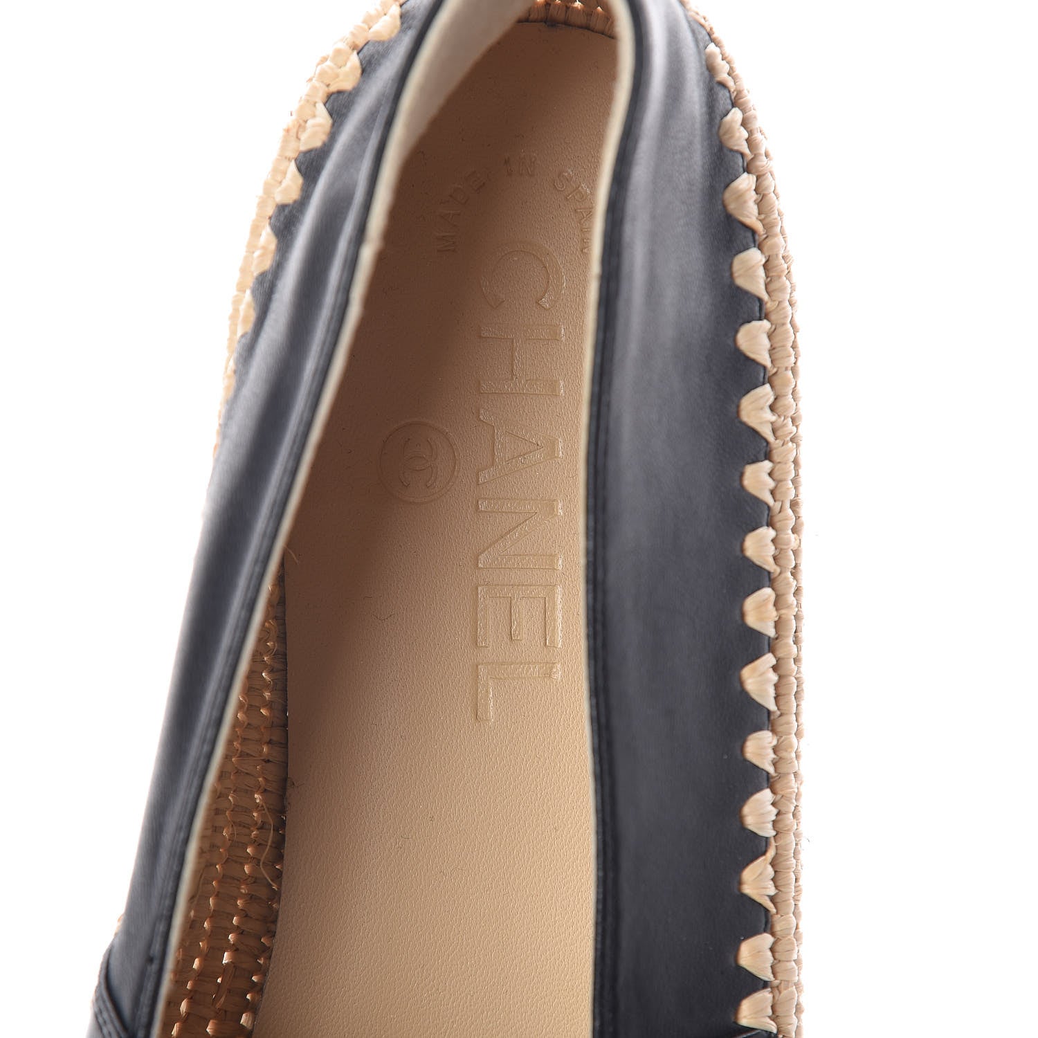 Chanel Lambskin Grosgrain CC Espadrilles 38 Black 5 of 8
