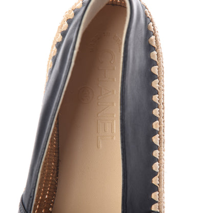 Chanel Lambskin Grosgrain CC Espadrilles 38 Black 5 of 8