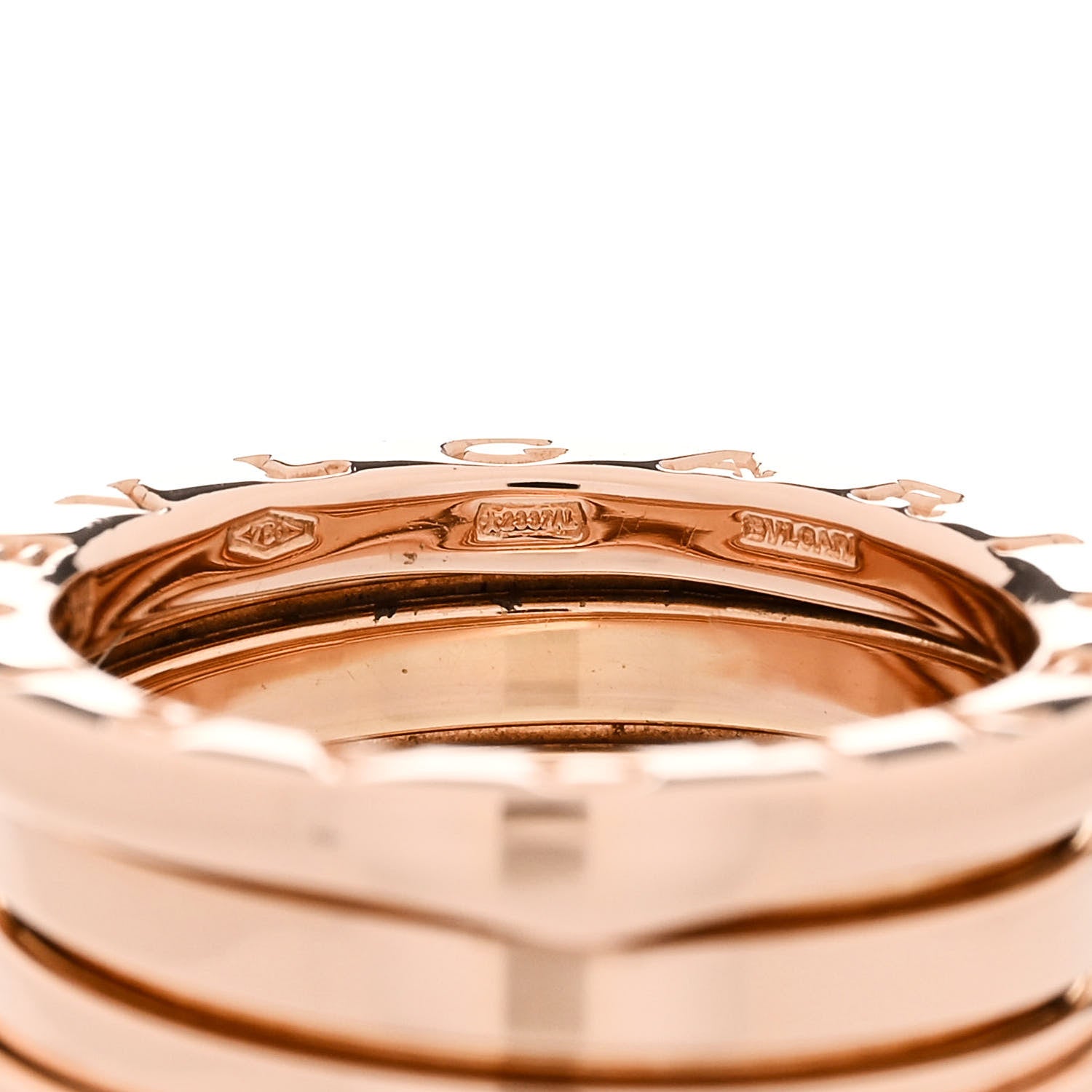 Bulgari 18K Rose Gold B.Zero1 Three-Band Ring 51 5.75 4 of 5