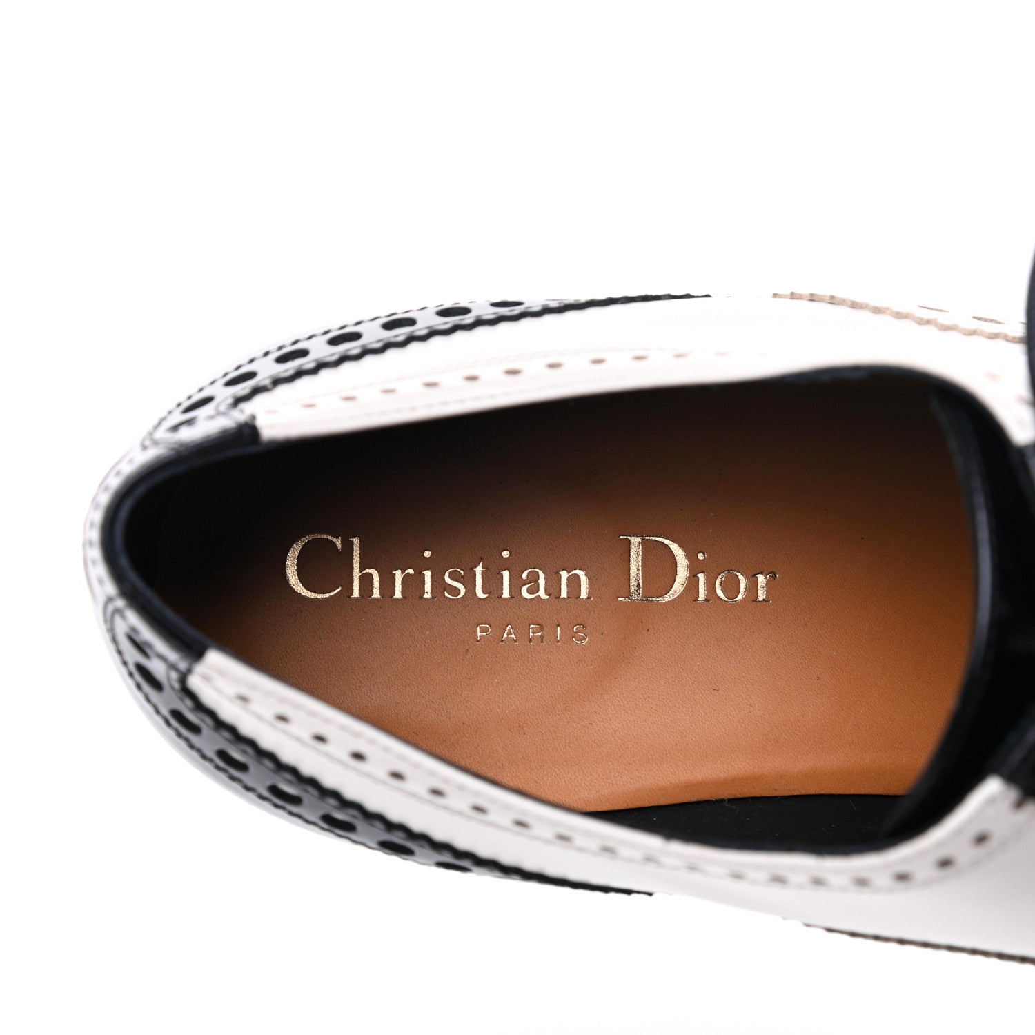 Christian Dior Calfskin Diorunit Oxford Flats 37.5 Black White 9 of 16