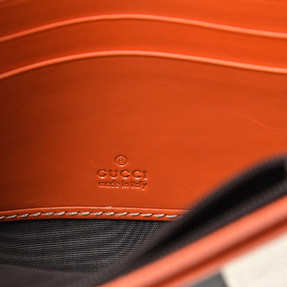 Gucci GG Plus Monogram Web Stripe Joy Card Case Wallet Orange White 6 of 15