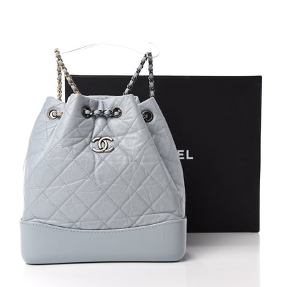 Chanel Aged Calfskin Quilted Small Gabrielle Backpack Light Blue 11 of 11