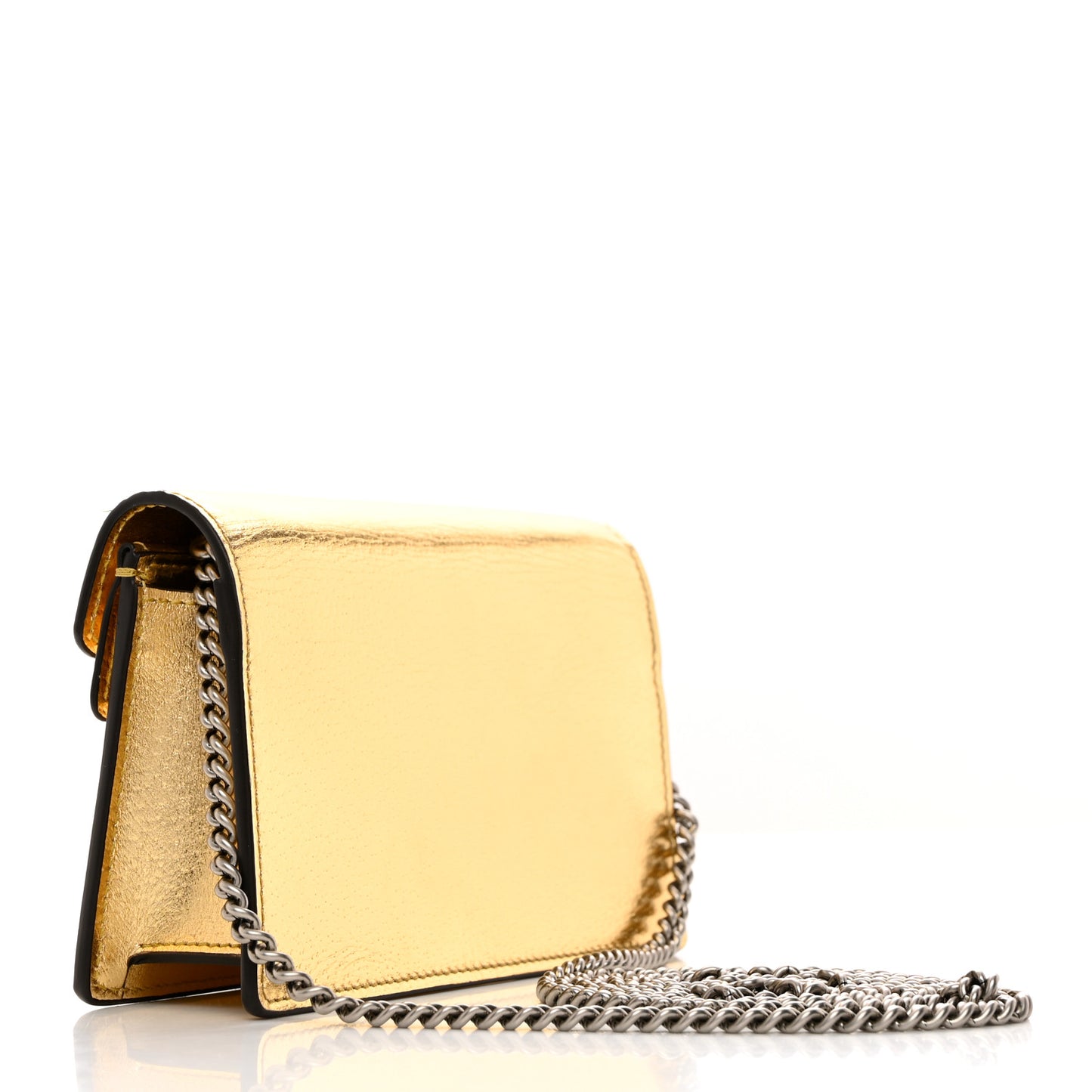 Metallic Calfskin Super Mini Dionysus Shoulder Bag Gold