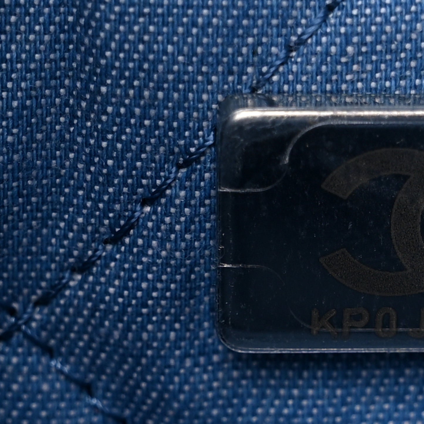Denim Quilted Small Chanel 22 Blue
