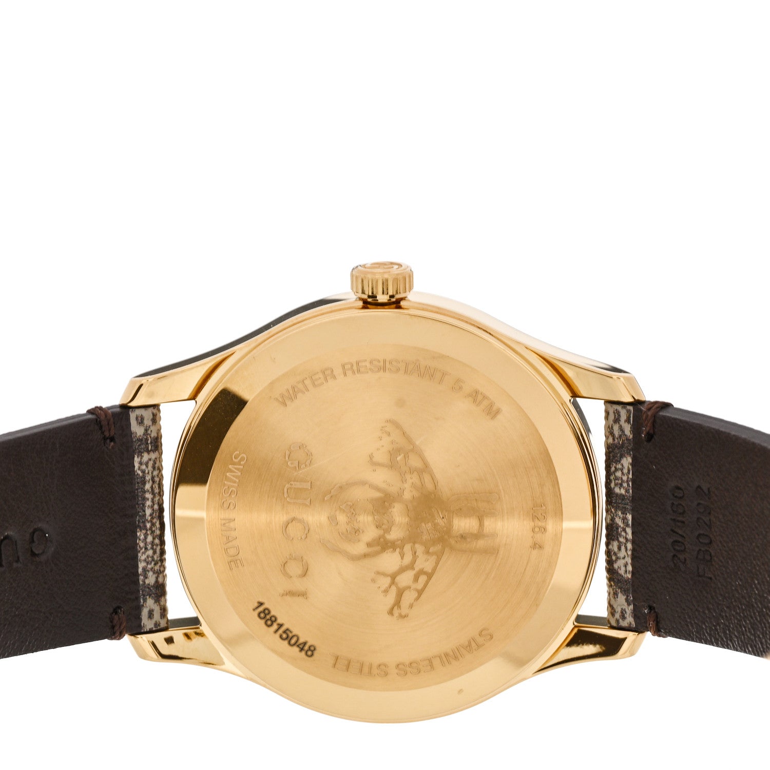 Gucci Stainless Steel Canvas 38mm G-Timeless GG Supreme Bee Quartz Watch Brown 4 of 5