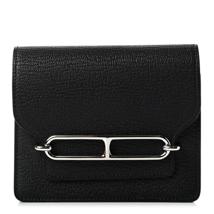 Hermes Chevre Mysore Roulis Slim Wallet Black 1 of 8
