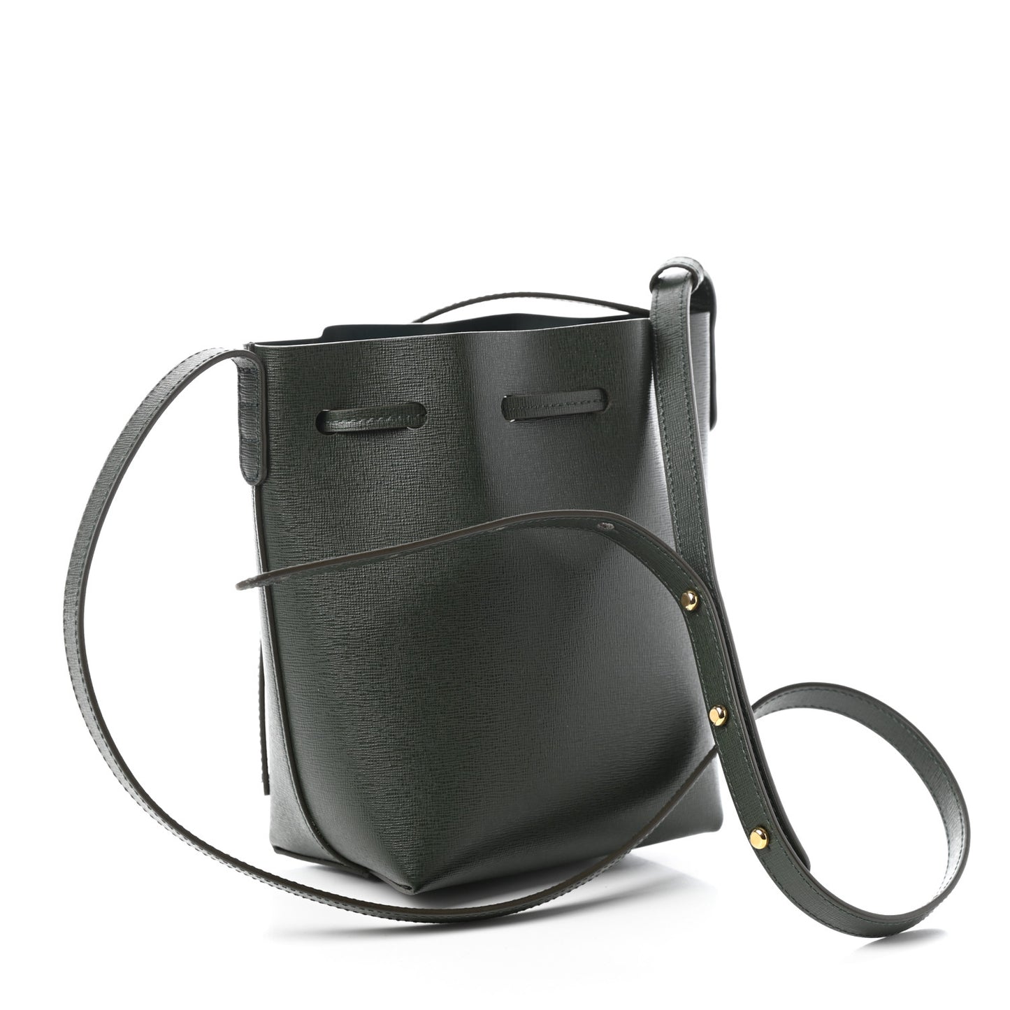 Saffiano Mini Mini Bucket Bag Dark Green