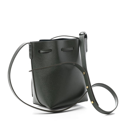 Mansur Gavriel Saffiano Mini Mini Bucket Bag Dark Green 3 of 9
