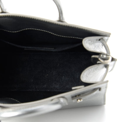 Saint Laurent Metallic Crinkled Calfskin Nano Supple Sac De Jour Silver 5 of 11
