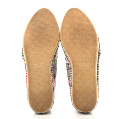 Gucci GG Supreme Monogram Blooms Espadrilles 39.5 Beige Multicolor Dry Rose 6 of 10