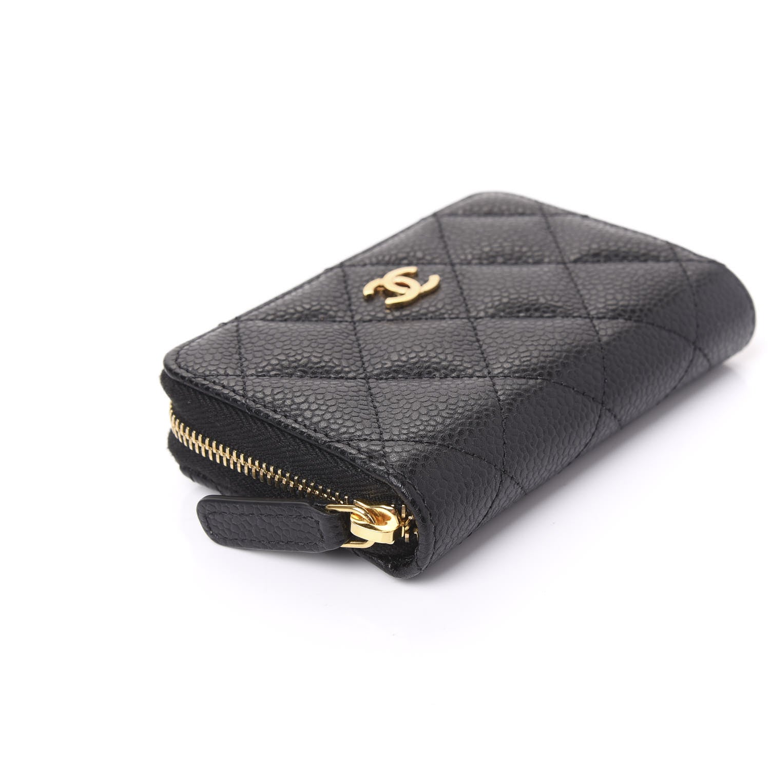 Chanel Caviar Quilted Zip Coin Purse Black 8 of 10