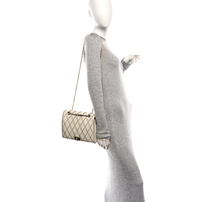 Valentino Garavani Smooth Calfskin Quilted Beehive Shoulder Bag Light Ivory 2 of 9